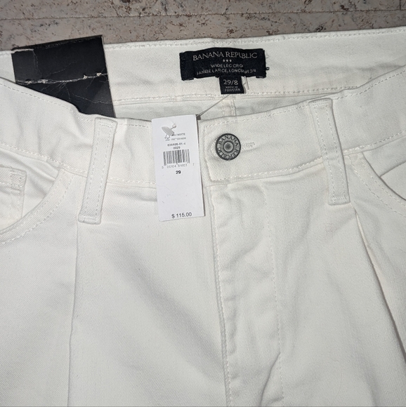 NWT Banana Republic White Wide Leg Crop Pants size 29 size 8 women's - Picture 3 of 8